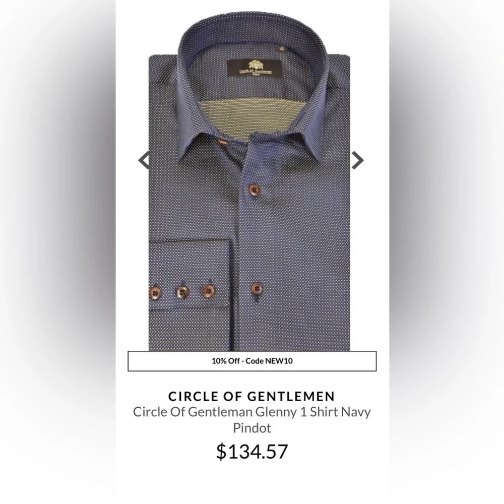 Circle of Gentlemen Men’s Glenny Pindot Stretch Button Down Long Sleeve Size 42